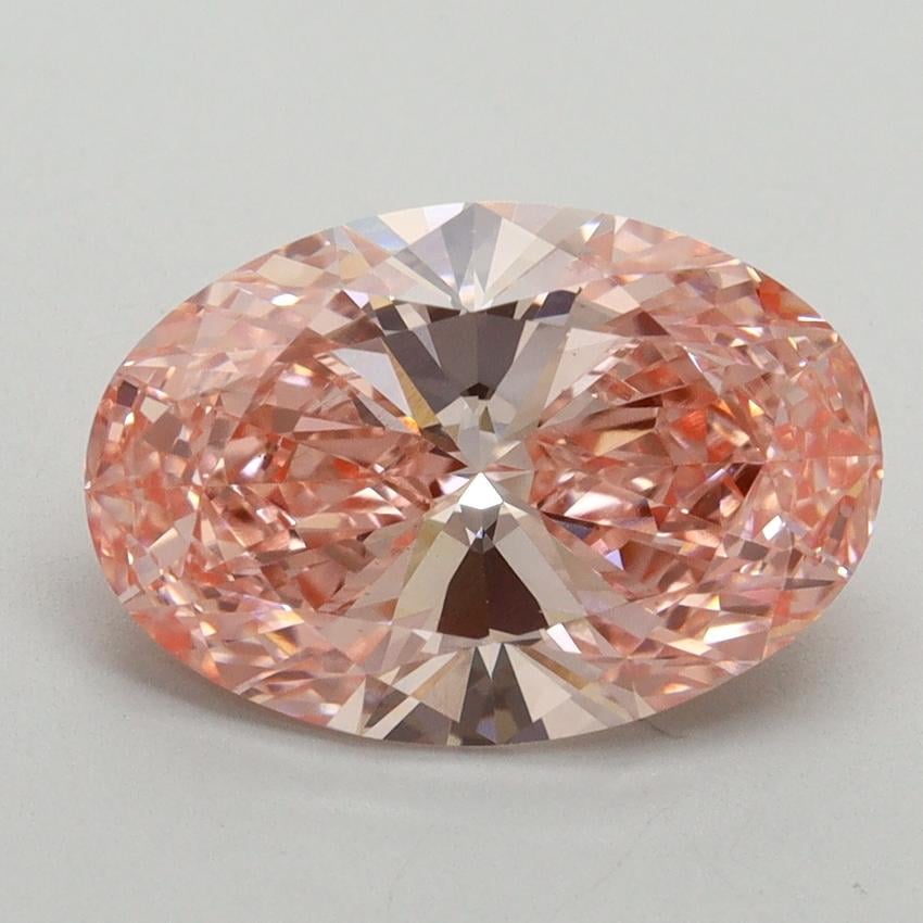 3.18 Ct. Fancy Vivid Pink Oval Lab Grown Diamond