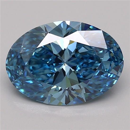 2.98 Ct. Fancy Vivid Blue Oval Lab Grown Diamond