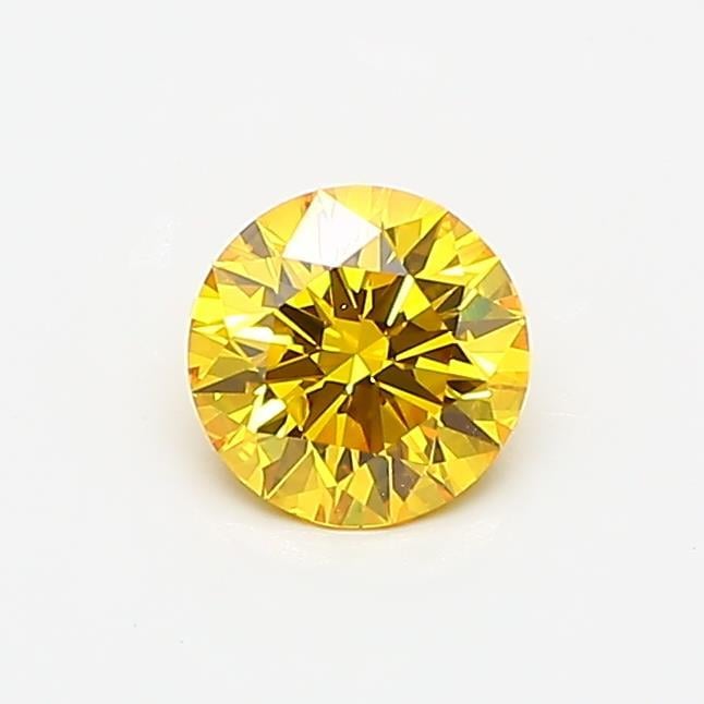 0.52 Ct. Fancy Vivid Yellow Round Lab Grown Diamond