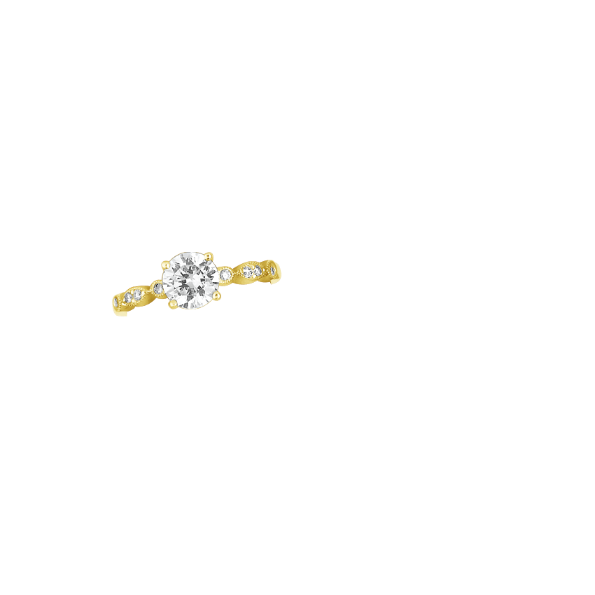 18K Yellow Gold Tiara Diamond Ring