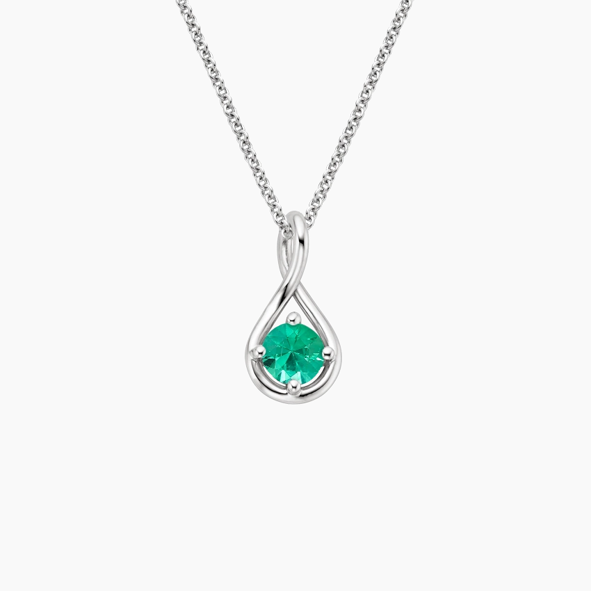 Handmade Square Diamond Drop Pendant Necklace Jewelry With Emerald In 18K  Yellow Gold