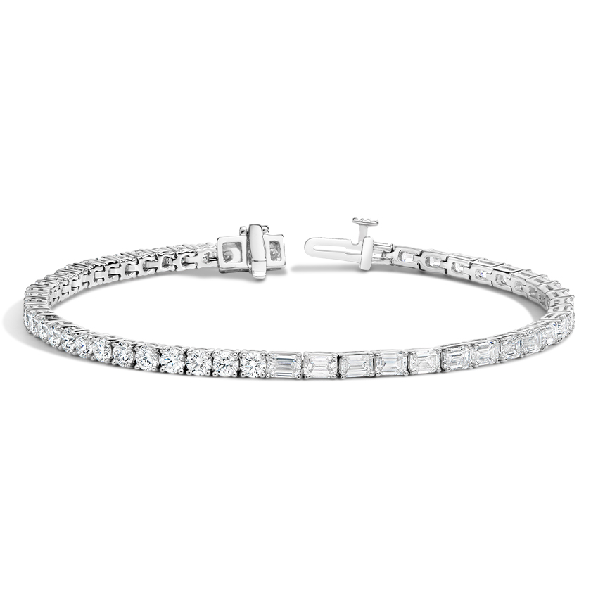 Elise Round and Emerald Cut Lab Diamond Tennis Bracelet (6 ct. tw ...