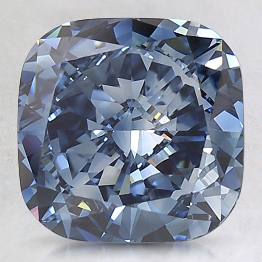 3.11 Ct. Fancy Deep Blue Cushion Lab Grown Diamond