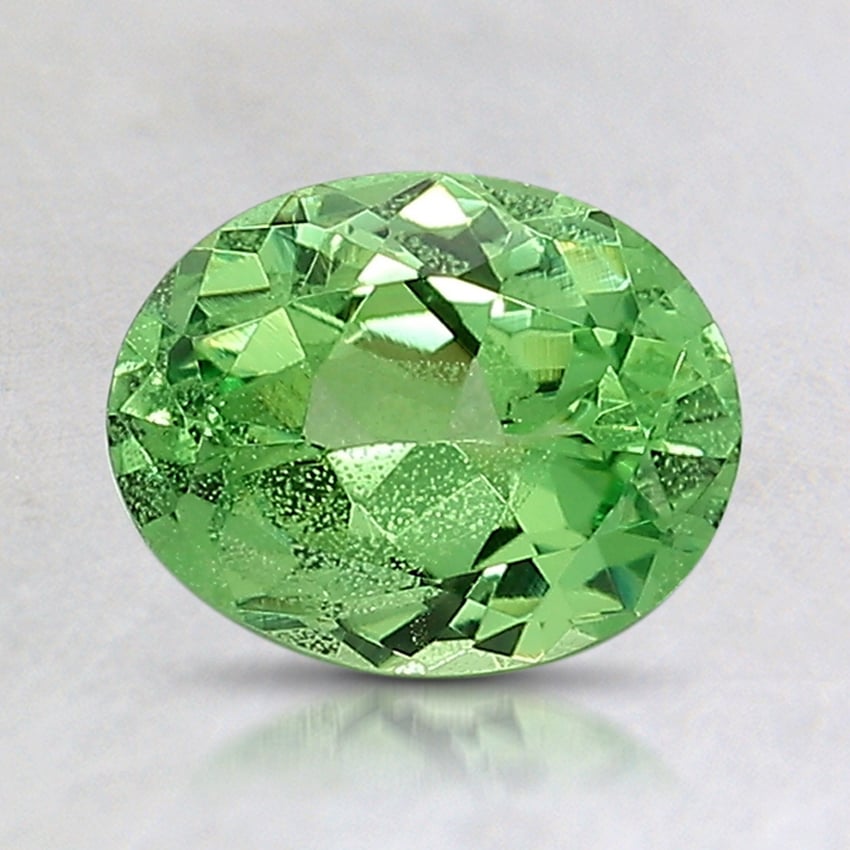 7.6x6mm Unheated Green Oval Grossular Garnet