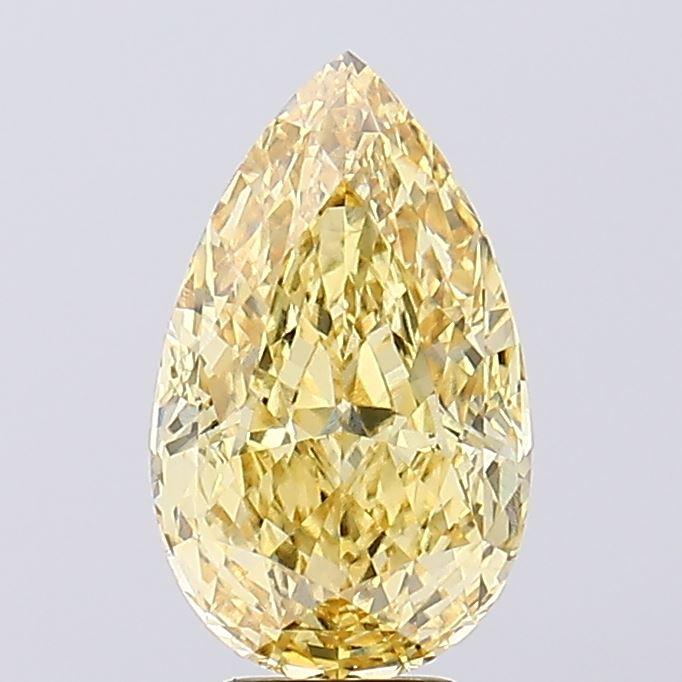 6.04 Ct. Fancy Vivid Yellow Pear Lab Grown Diamond