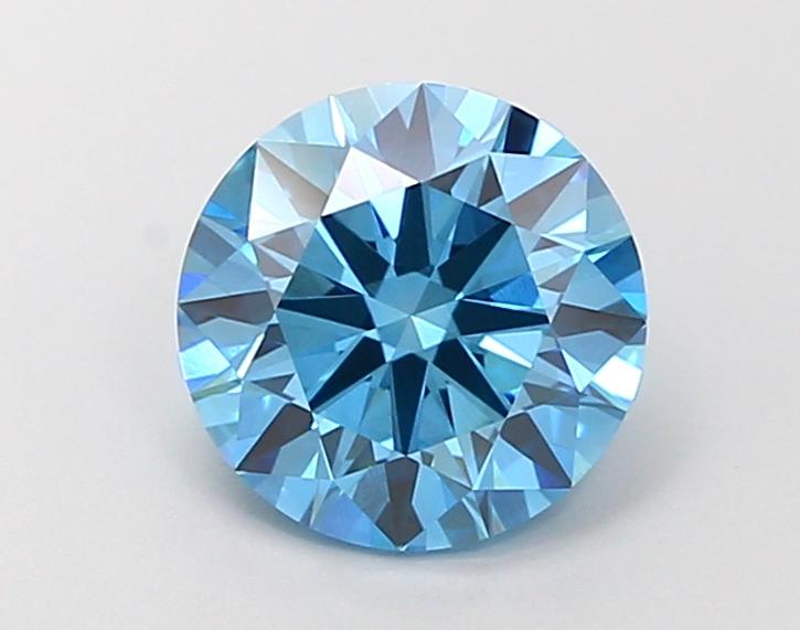1.56 Ct. Fancy Vivid Blue Round Lab Grown Diamond