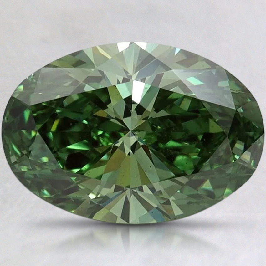 3.02 Ct. Fancy Vivid Green Oval Lab Grown Diamond
