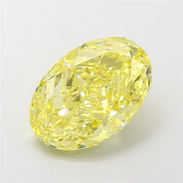 2.86 Ct. Fancy Intense Yellow Oval Lab Grown Diamond