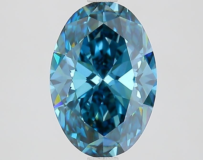 2.55 Ct. Fancy Vivid Blue Oval Lab Grown Diamond
