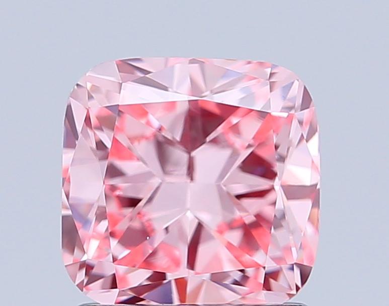1.53 Ct. Fancy Vivid Pink Cushion Lab Grown Diamond