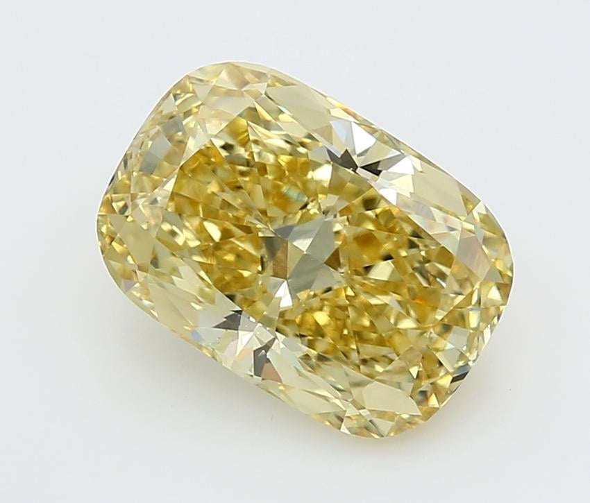 5.09 Ct. Fancy Intense  Yellow Cushion Lab Grown Diamond