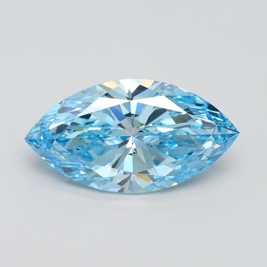 6.31 Ct. Fancy Vivid Blue Marquise Lab Grown Diamond