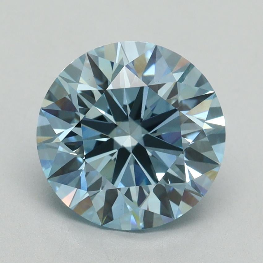 3.05 Ct. Fancy Vivid Blue Round Lab Grown Diamond