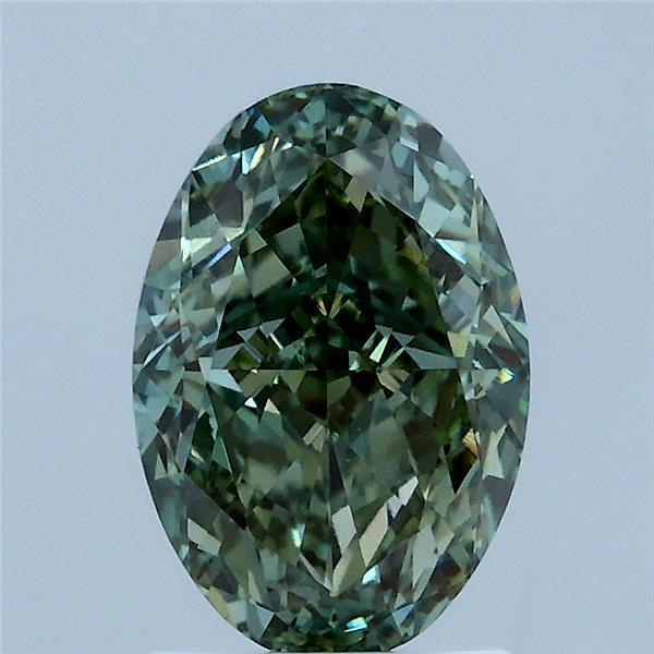 2.08 Ct. Fancy Vivid Green Oval Lab Grown Diamond
