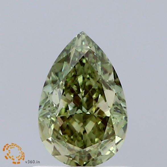 1.04 Ct. Fancy Vivid Green Pear Lab Grown Diamond