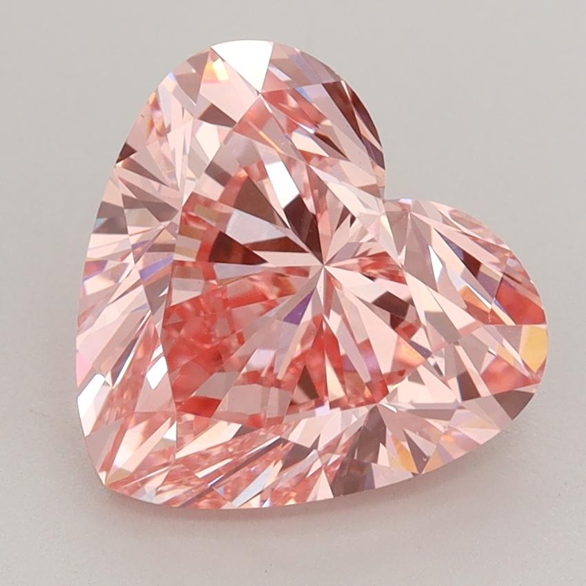 3.69 Ct. Fancy Vivid Pink Heart Lab Grown Diamond
