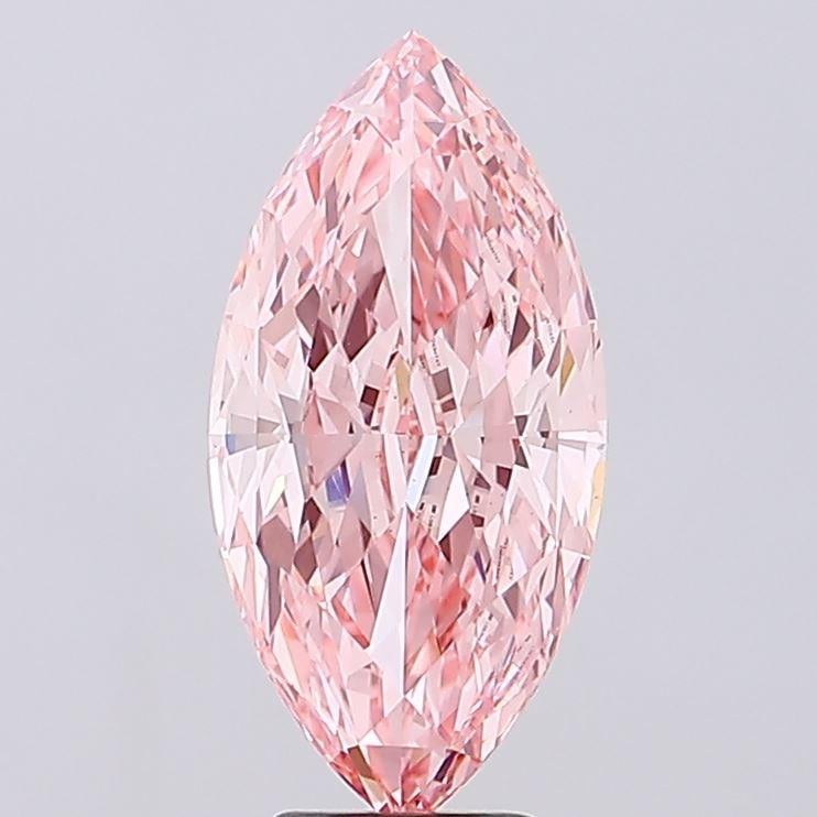 6.21 Ct. Fancy Vivid Pink Marquise Lab Grown Diamond