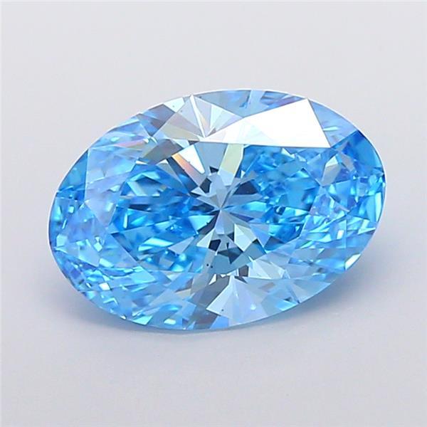 3.58 Ct. Fancy Vivid Blue Oval Lab Grown Diamond