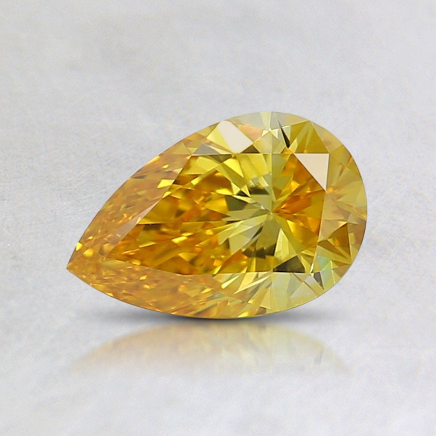0.53 Ct. Fancy Vivid Orangy Yellow Pear Lab Grown Diamond