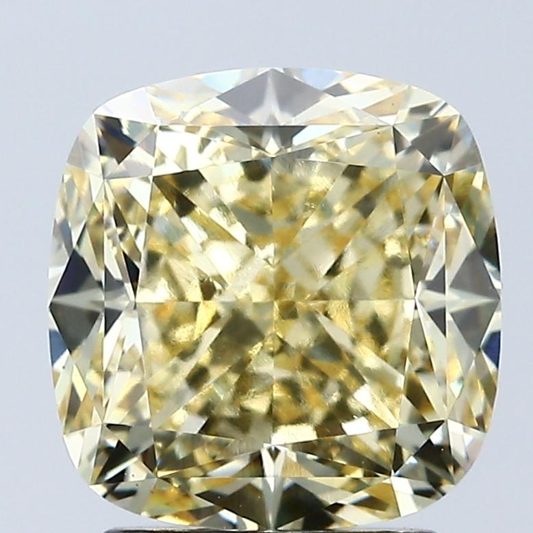 3.30 Ct. Fancy Intense Yellow Cushion Lab Grown Diamond