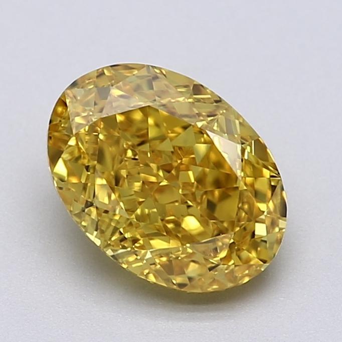 1.58 Ct. Fancy Vivid  Yellow Oval Lab Grown Diamond