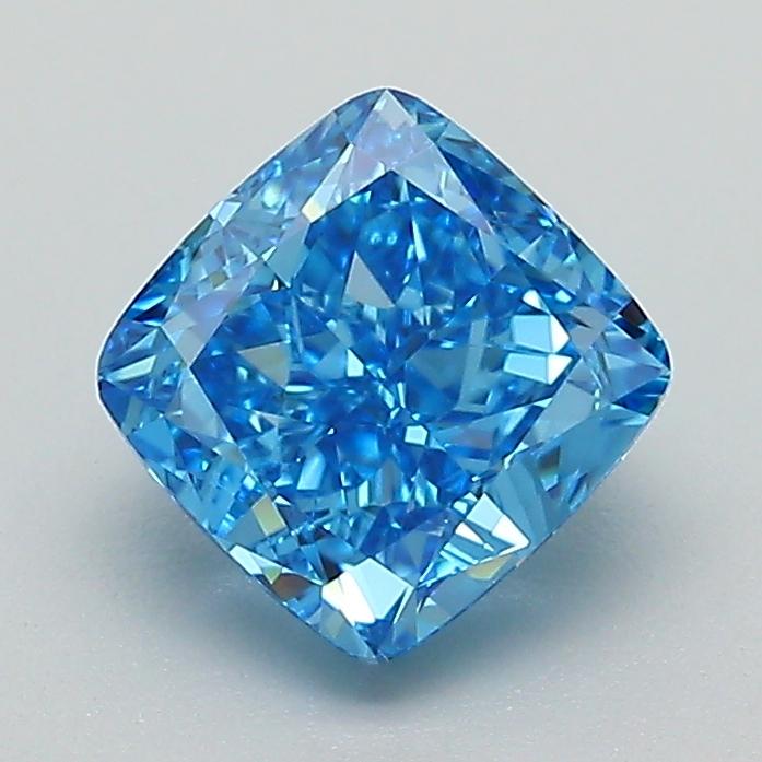 1.49 Ct. Fancy Vivid Blue Cushion Lab Grown Diamond