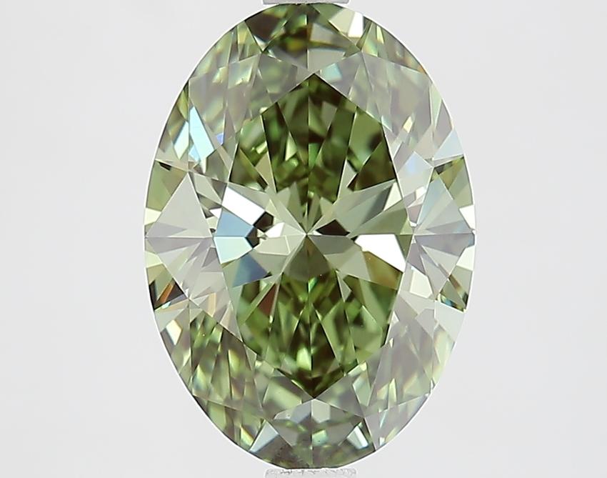 3.00 Ct. Fancy Vivid Green Oval Lab Grown Diamond