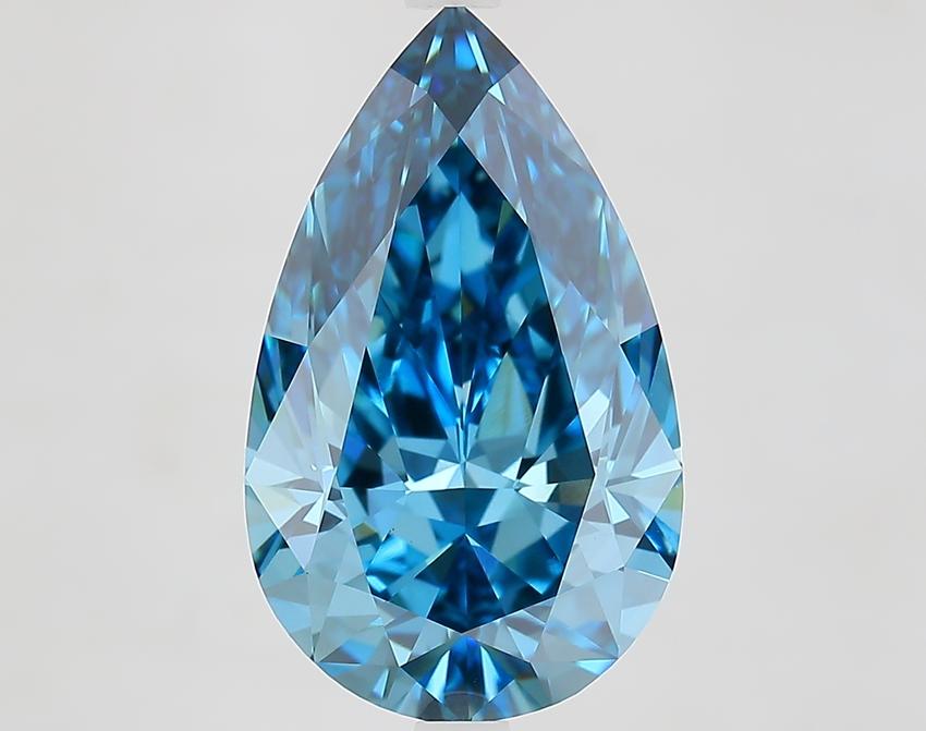 6.07 Ct. Fancy Vivid Blue Pear Lab Grown Diamond