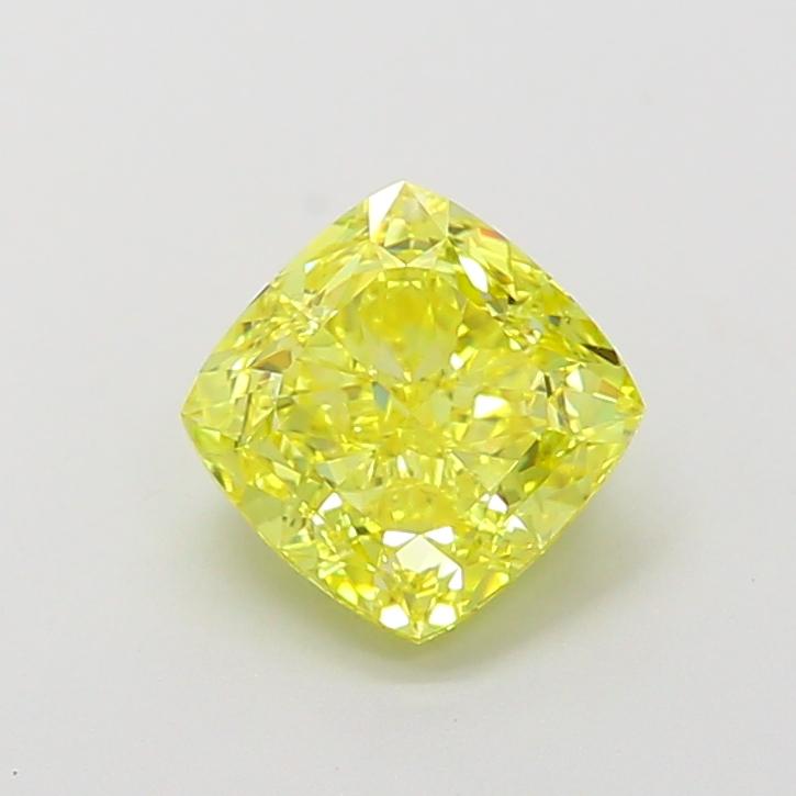 1.38 Ct. Fancy Vivid Yellow Cushion Lab Grown Diamond