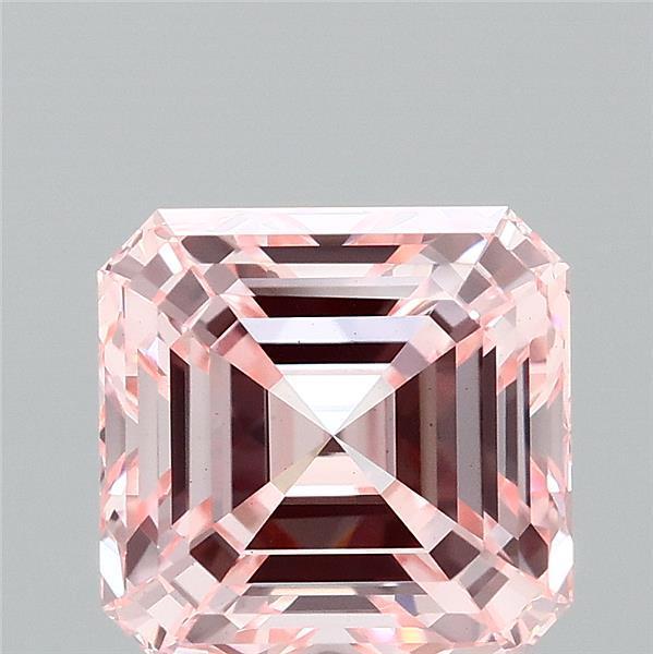 3.09 Ct. Fancy Intense Pink Asscher Lab Grown Diamond