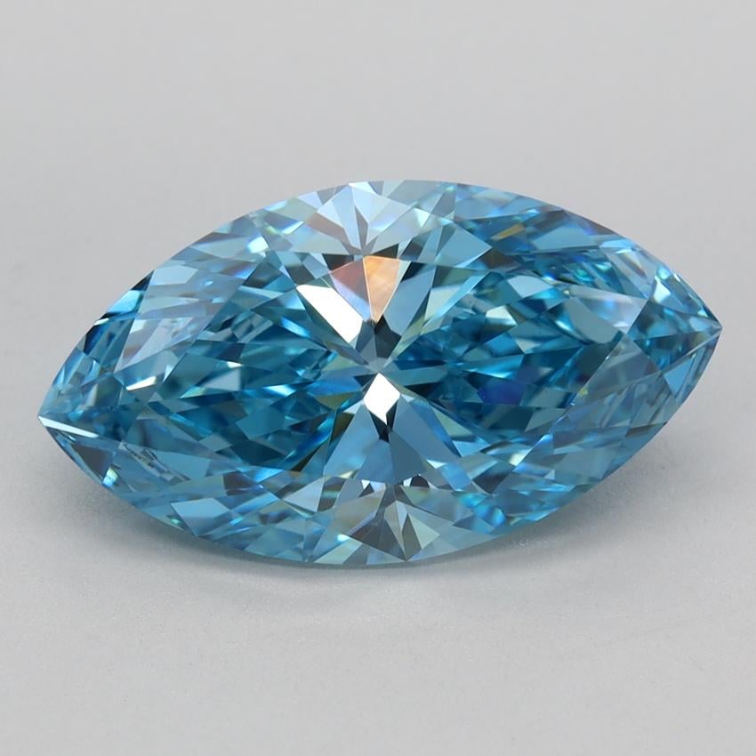 3.00 Ct. Fancy Vivid Blue Marquise Lab Grown Diamond
