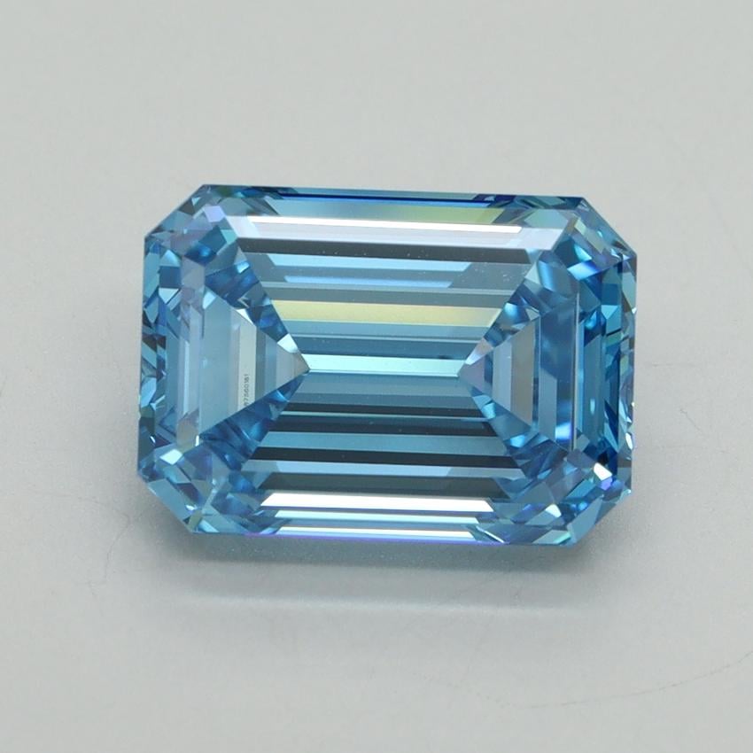 4.13 Ct. Fancy Vivid Blue Emerald Lab Grown Diamond