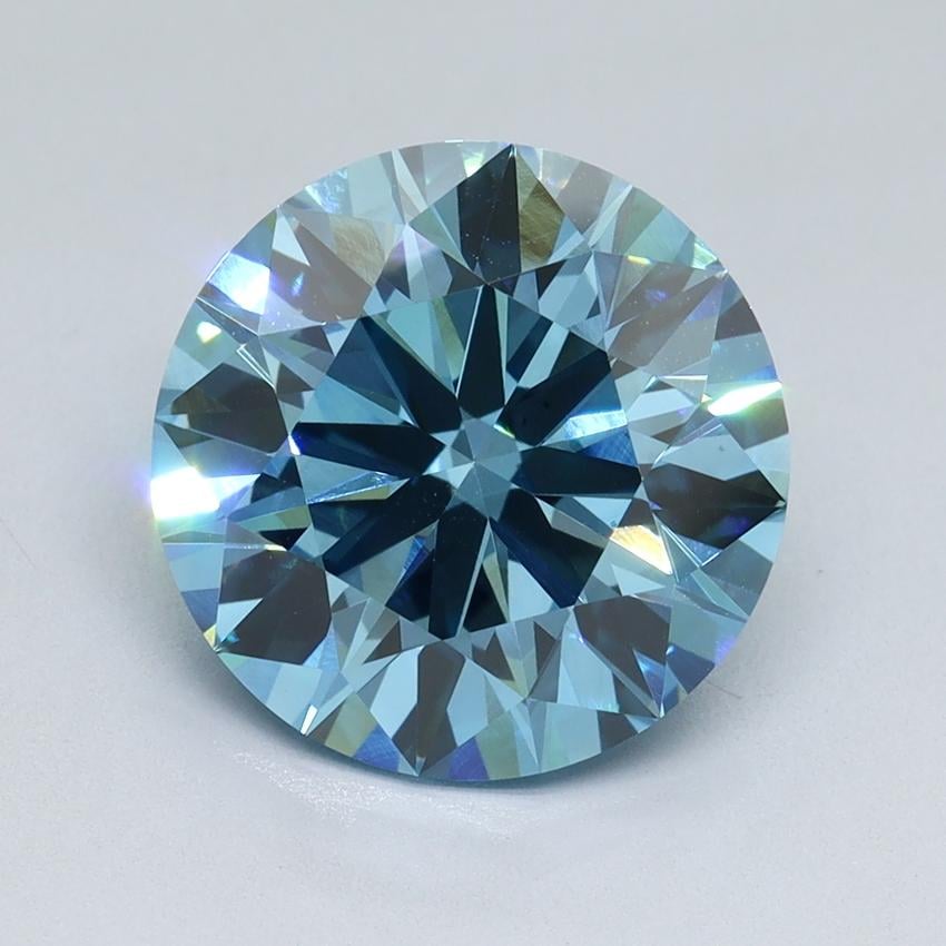 4.02 Ct. Fancy Vivid Blue Round Lab Grown Diamond