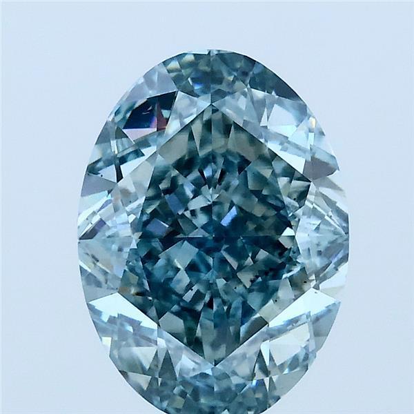 3.00 Ct. Fancy Intense Bluish Green Oval Lab Grown Diamond