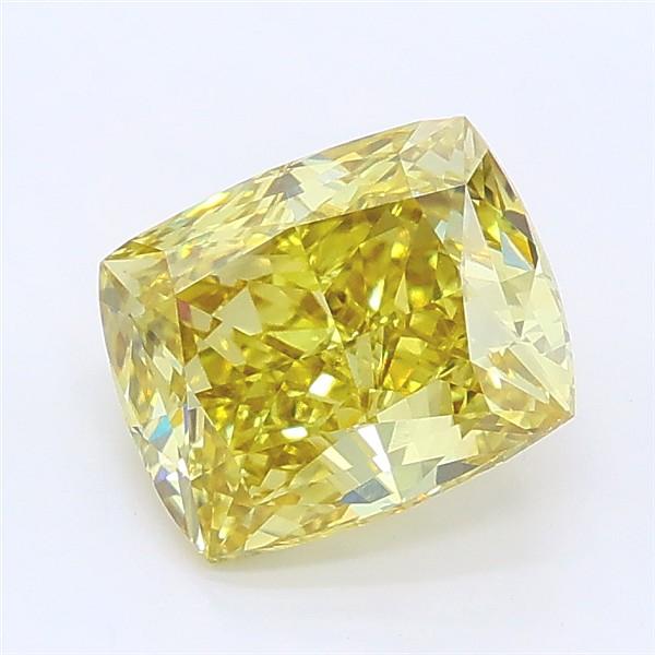 2.07 Ct. Fancy Intense Yellow Cushion Lab Grown Diamond