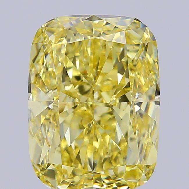 3.01 Ct. Fancy Intense Yellow Cushion Lab Grown Diamond