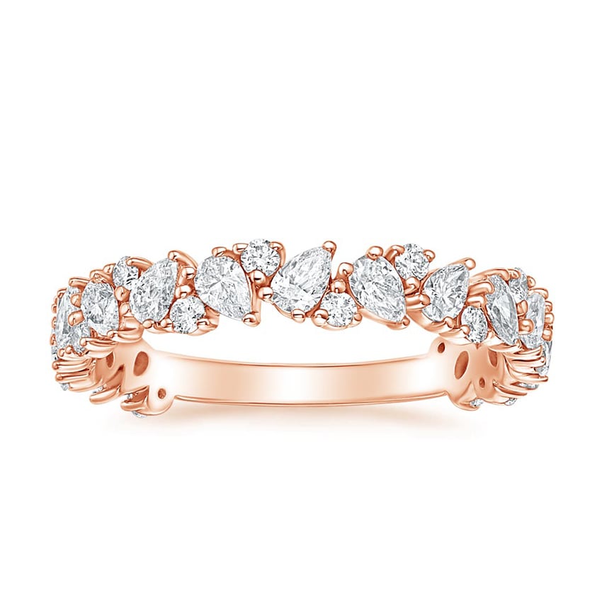 Rose gold diamond engagement ring with surprise diamond details