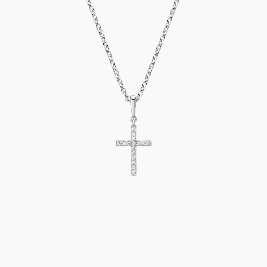 Silver Cross Diamond Pendant