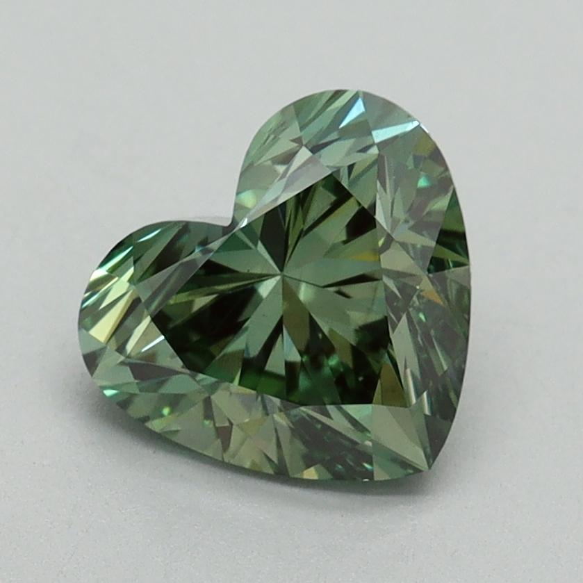 1.67 Ct. Fancy Vivid Green Heart Lab Grown Diamond
