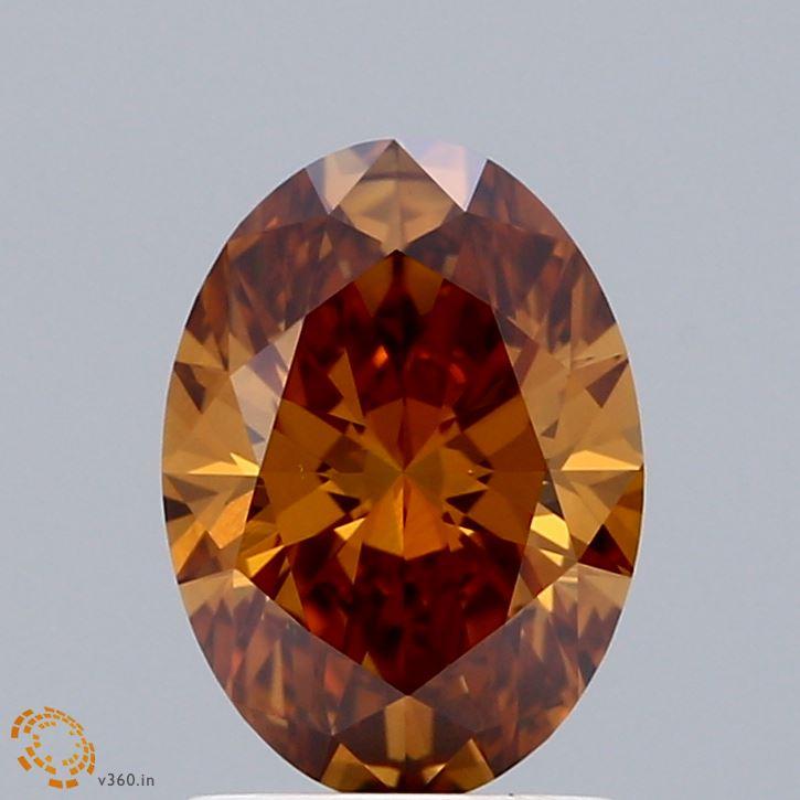 1.58 Ct. Fancy Vivid Orange Oval Lab Grown Diamond