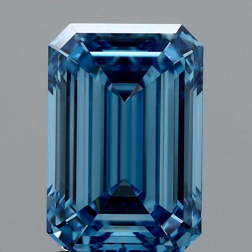 3.15 Ct. Fancy Vivid Blue Emerald Lab Grown Diamond