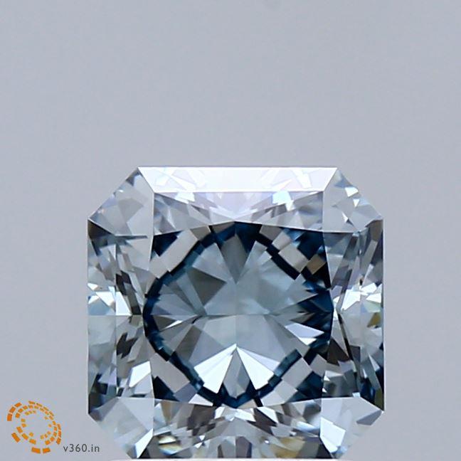 1.51 Ct. Fancy Intense Greyish Blue Radiant Lab Grown Diamond