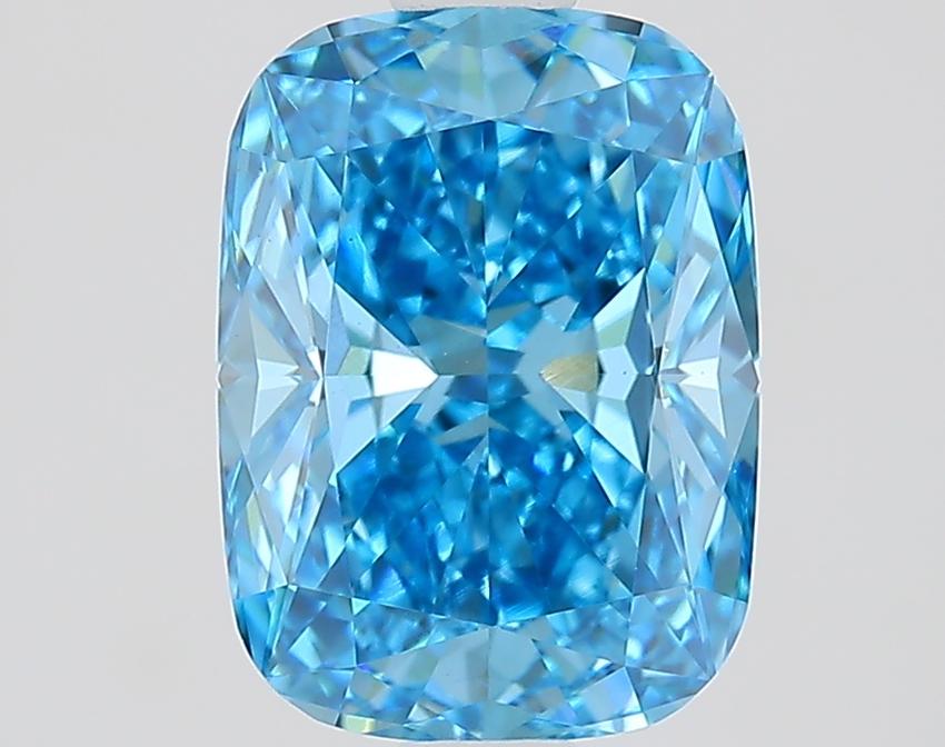 1.53 Ct. Fancy Vivid Blue Cushion Lab Grown Diamond