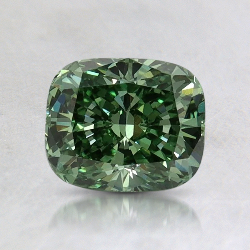 1.07 Ct. Fancy Vivid Pacific Green Cushion Lab Grown Diamond