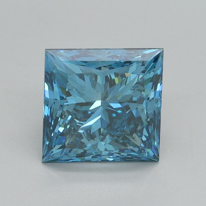 2.08 Ct. Fancy Vivid Blue Princess Lab Grown Diamond