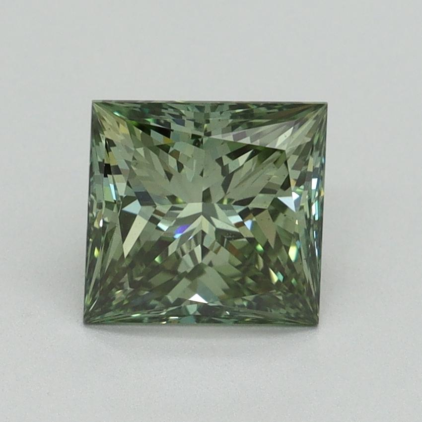 1.54 Ct. Fancy Vivid Green Princess Lab Grown Diamond
