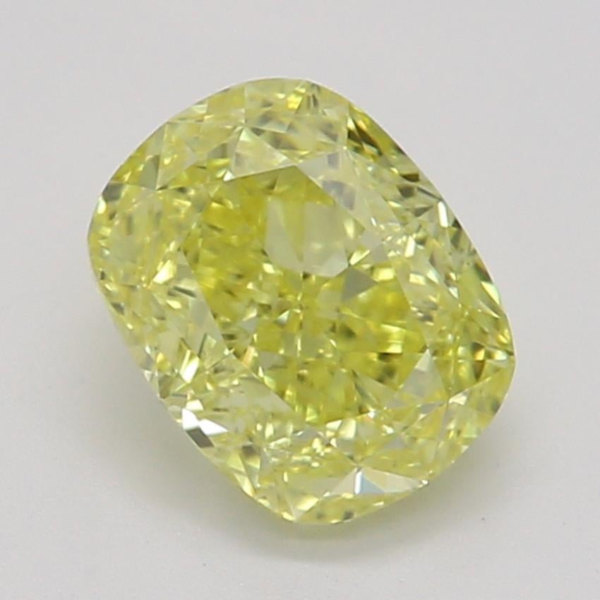 0.59 Ct. Fancy Intense Yellow Cushion Diamond