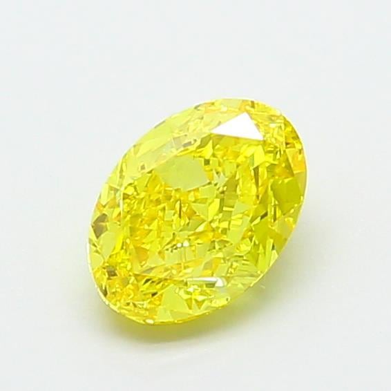 0.91 Ct. Fancy Vivid  Yellow Oval Lab Grown Diamond