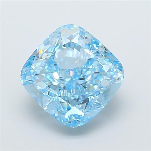 3.11 Ct. Fancy Vivid  Blue Cushion Lab Grown Diamond