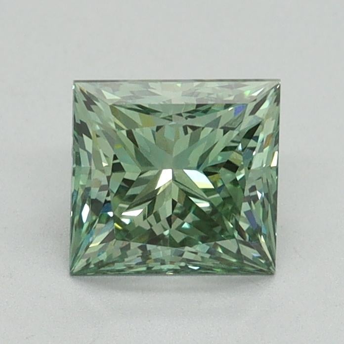 1.08 Ct. Fancy Vivid Green Princess Lab Grown Diamond